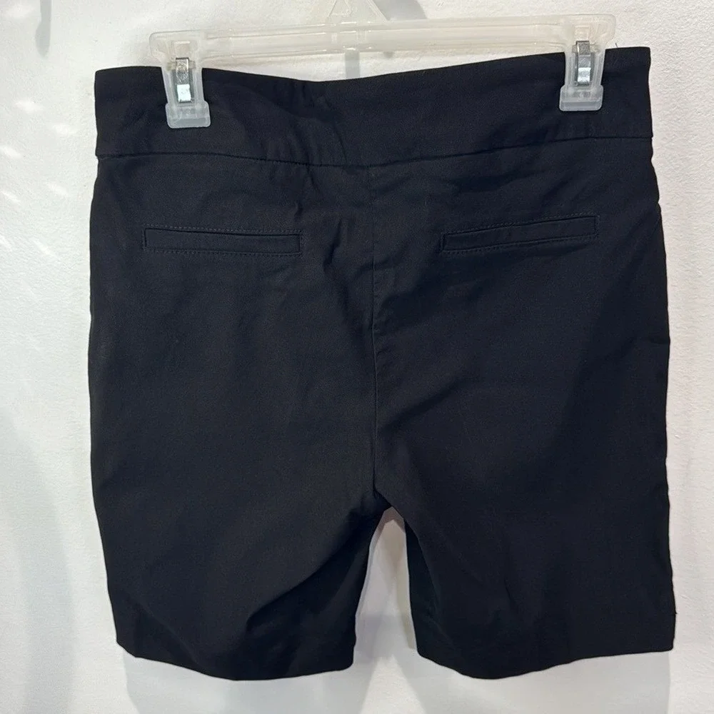 Hilary Radley Pull On Shorts High‎ Waist Stretch Career Black M/M